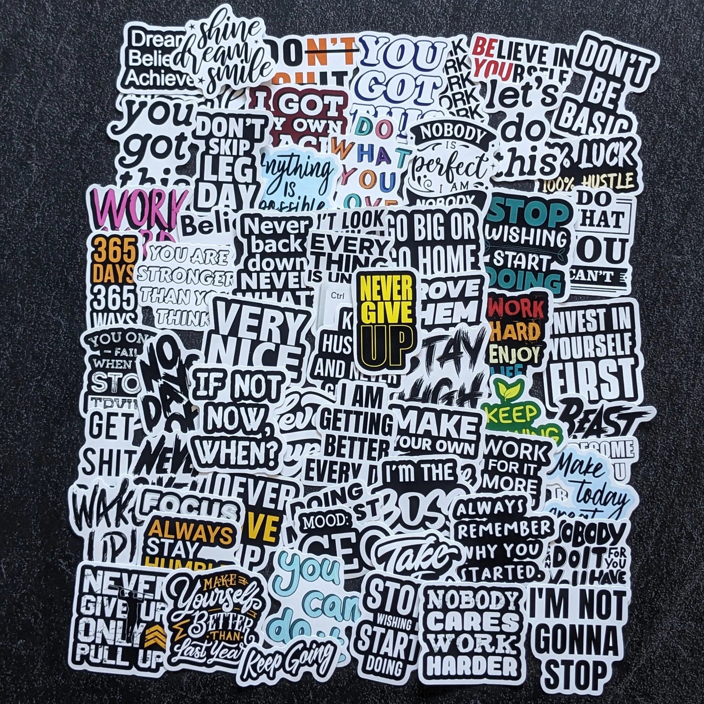 NEVER GIVE UP PACK | 50 STICKERS StickerWorld