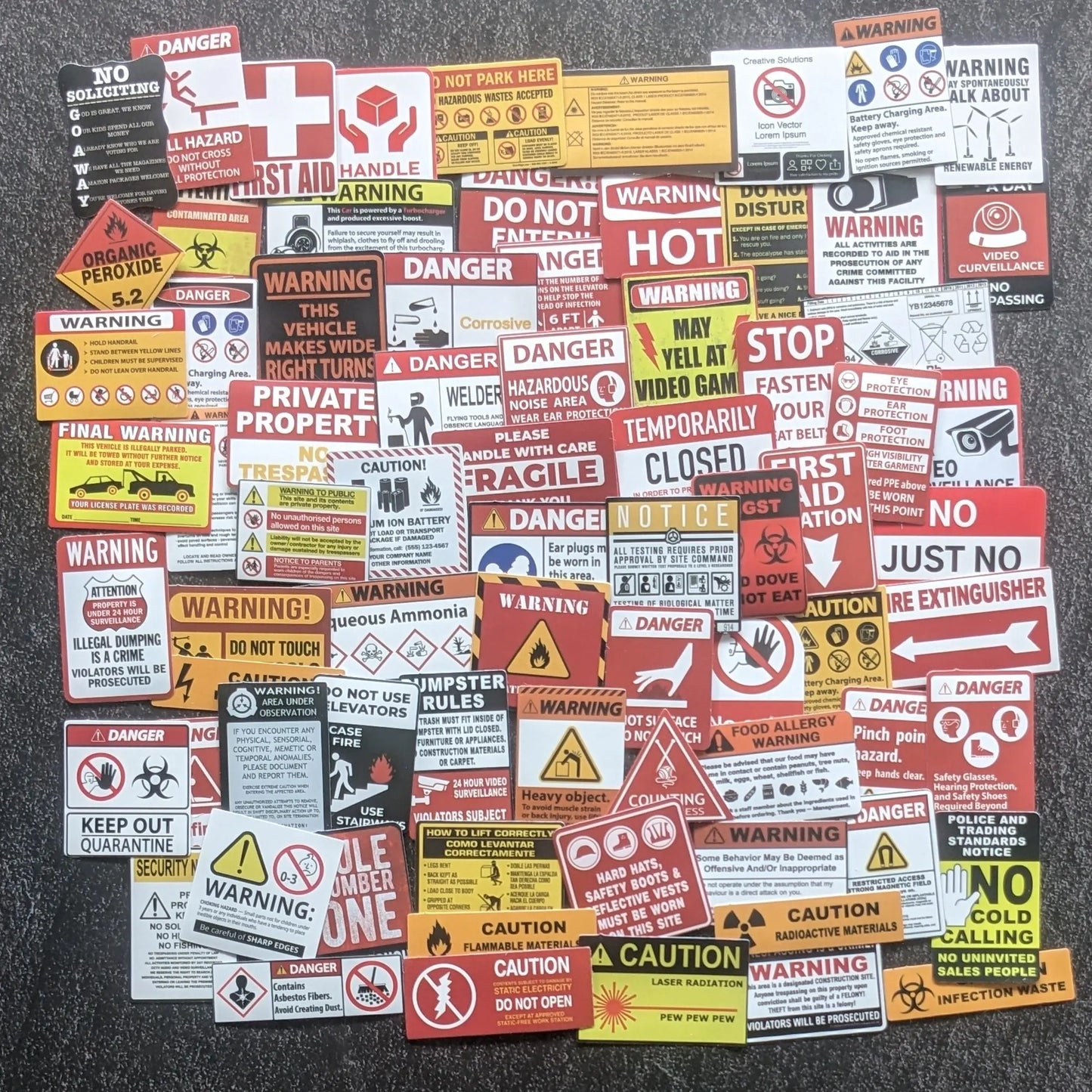 WARNING SIGNE STICKERS | 50 STICKERS StickerWorld