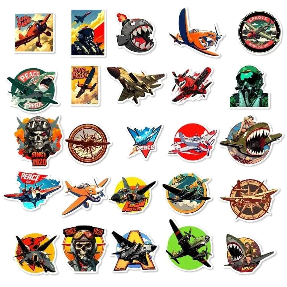 AIRCRAFT PACK | 50 STICKERS - StickerWorld