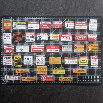 WARNING SIGNE STICKERS | 50 STICKERS StickerWorld