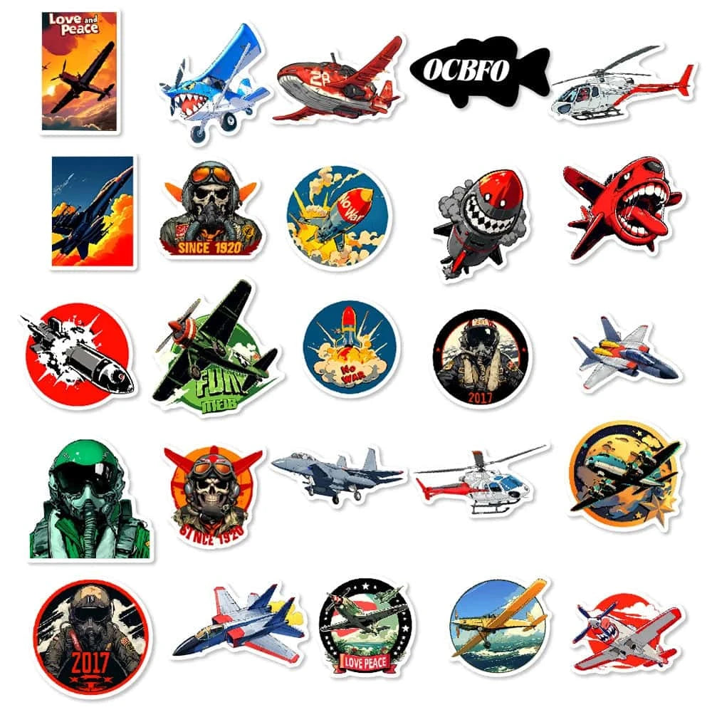AIRCRAFT PACK | 50 STICKERS - StickerWorld