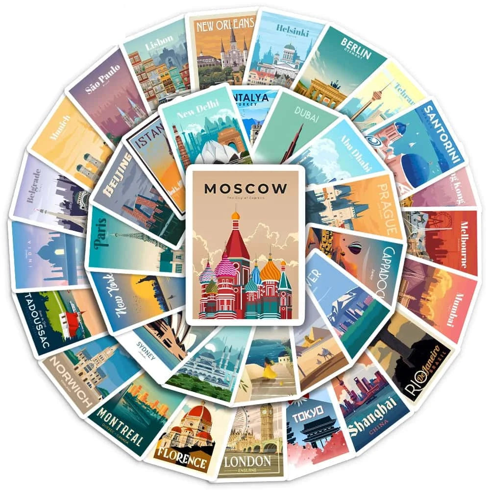 FAMOUS CITY PACK | 50 STICKERS - StickerWorld