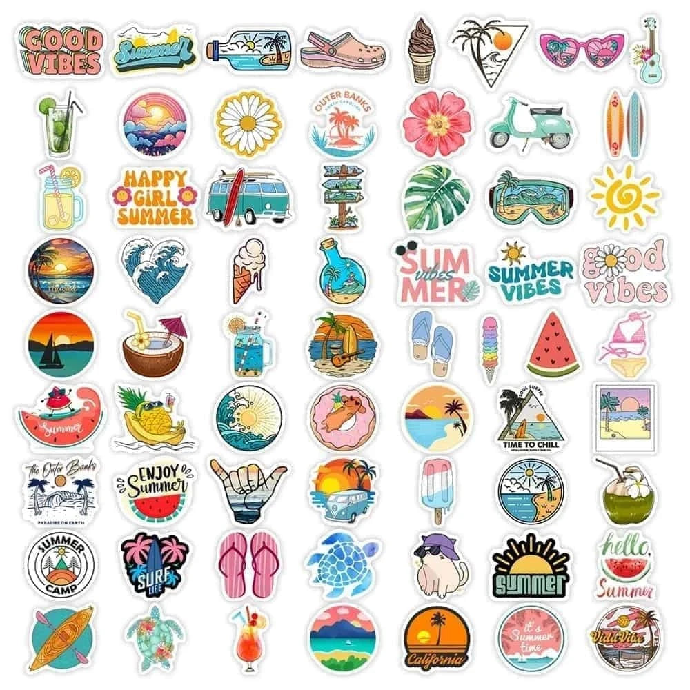 SUMMER VIBES PACK | 50 STICKERS - StickerWorld