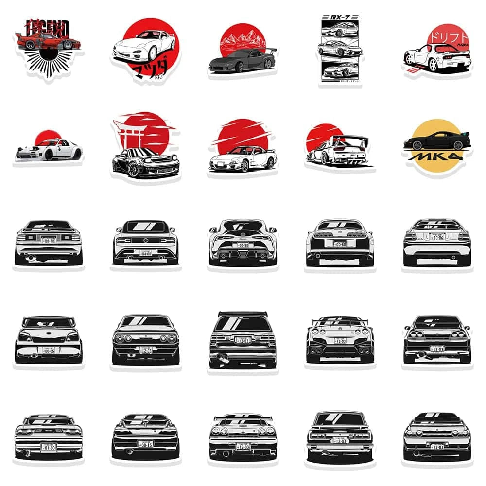 JAPAN RETRODRIFT PACK | 50 STICKERS - StickerWorld