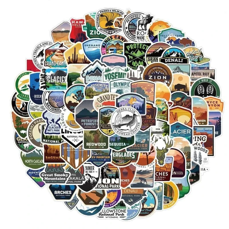 NATIONAL US PARK PACK | 50/100 STICKERS - StickerWorld