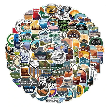 NATIONAL US PARK PACK | 50/100 STICKERS - StickerWorld