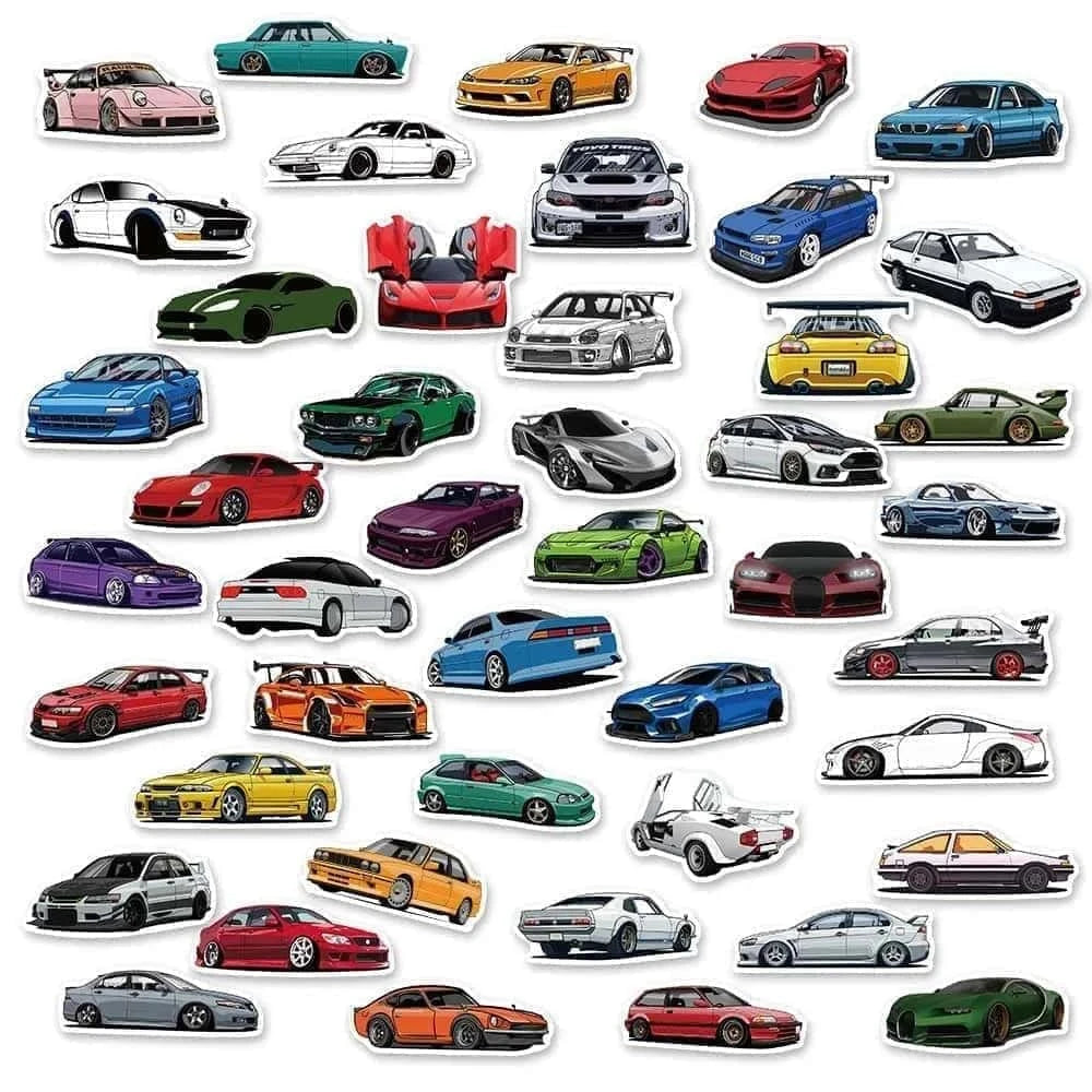 CAR PACK | 50/100 STICKERS - StickerWorld