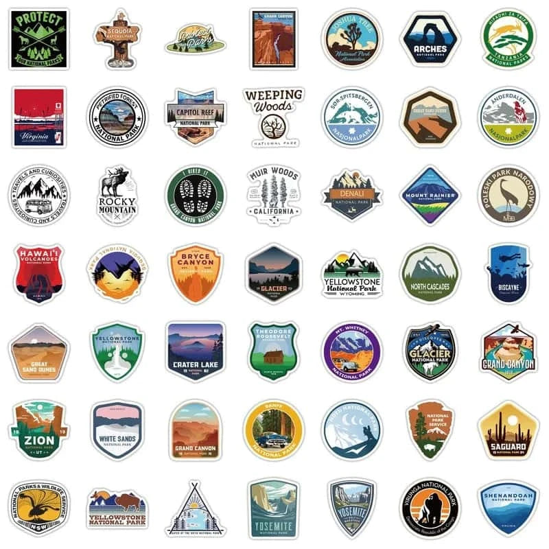 NATIONAL US PARK PACK | 50/100 STICKERS - StickerWorld