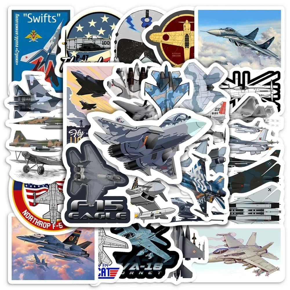FIGHTER JET PACK | 50 STICKERS - StickerWorld