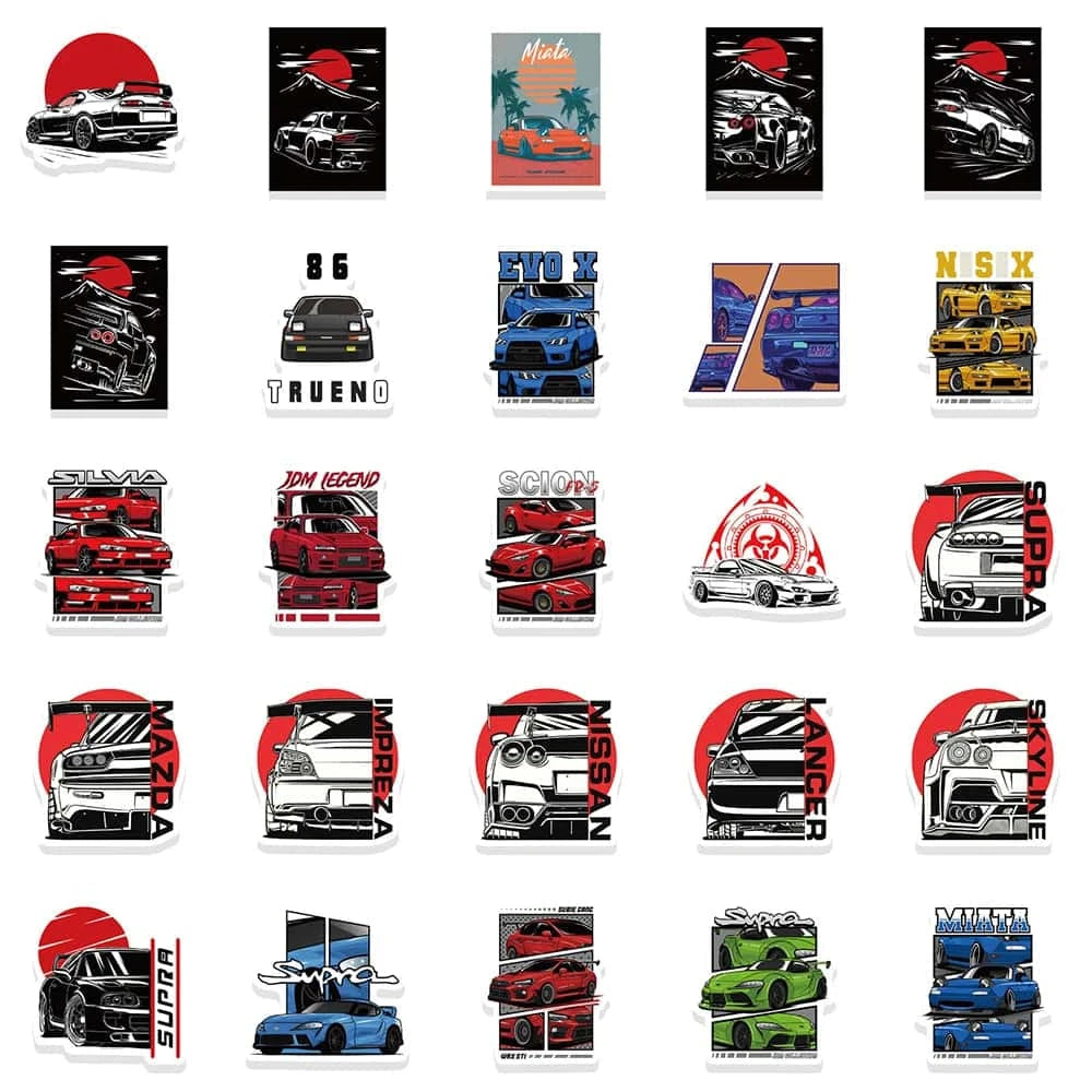 JAPAN RETRODRIFT PACK | 50 STICKERS - StickerWorld