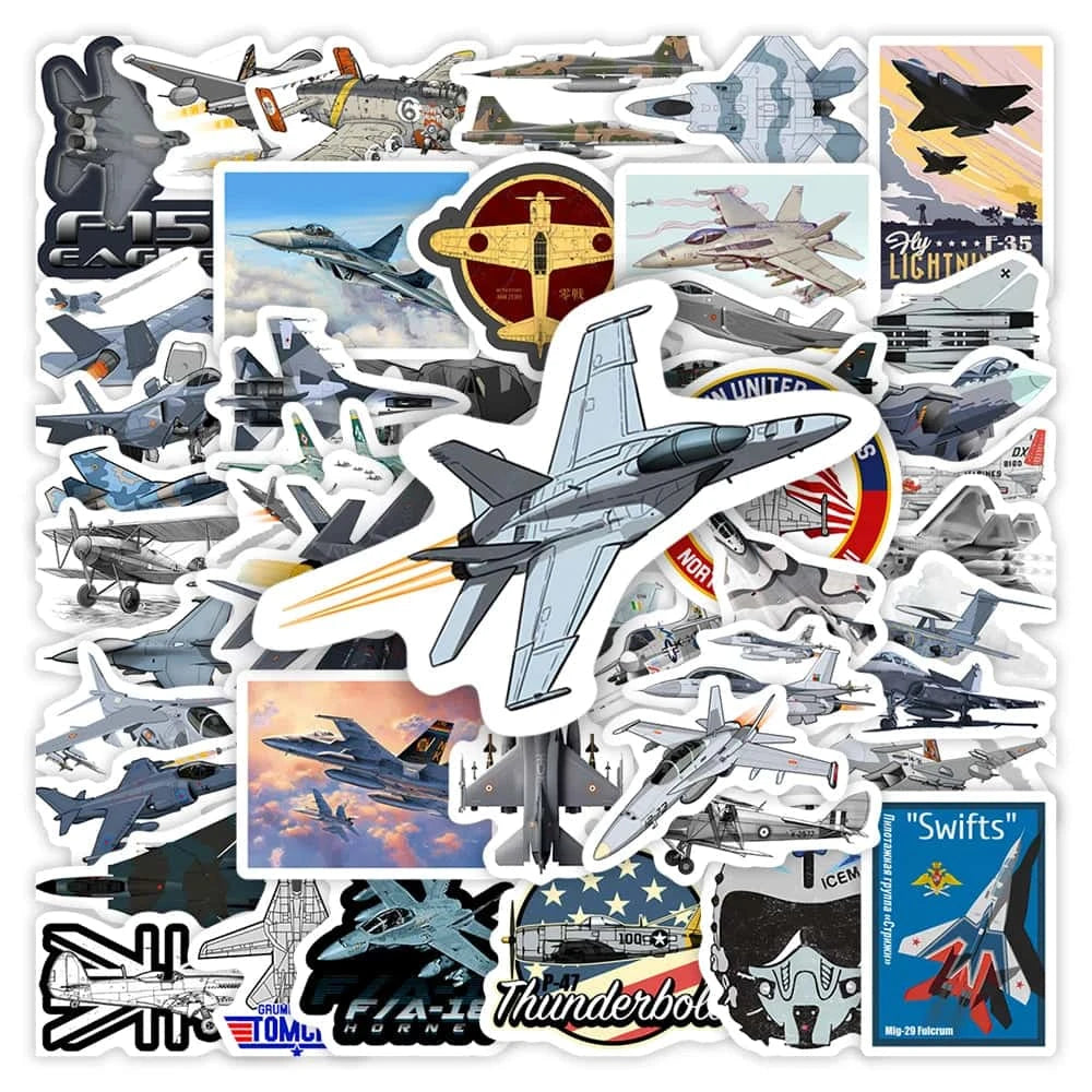 FIGHTER JET PACK | 50 STICKERS - StickerWorld