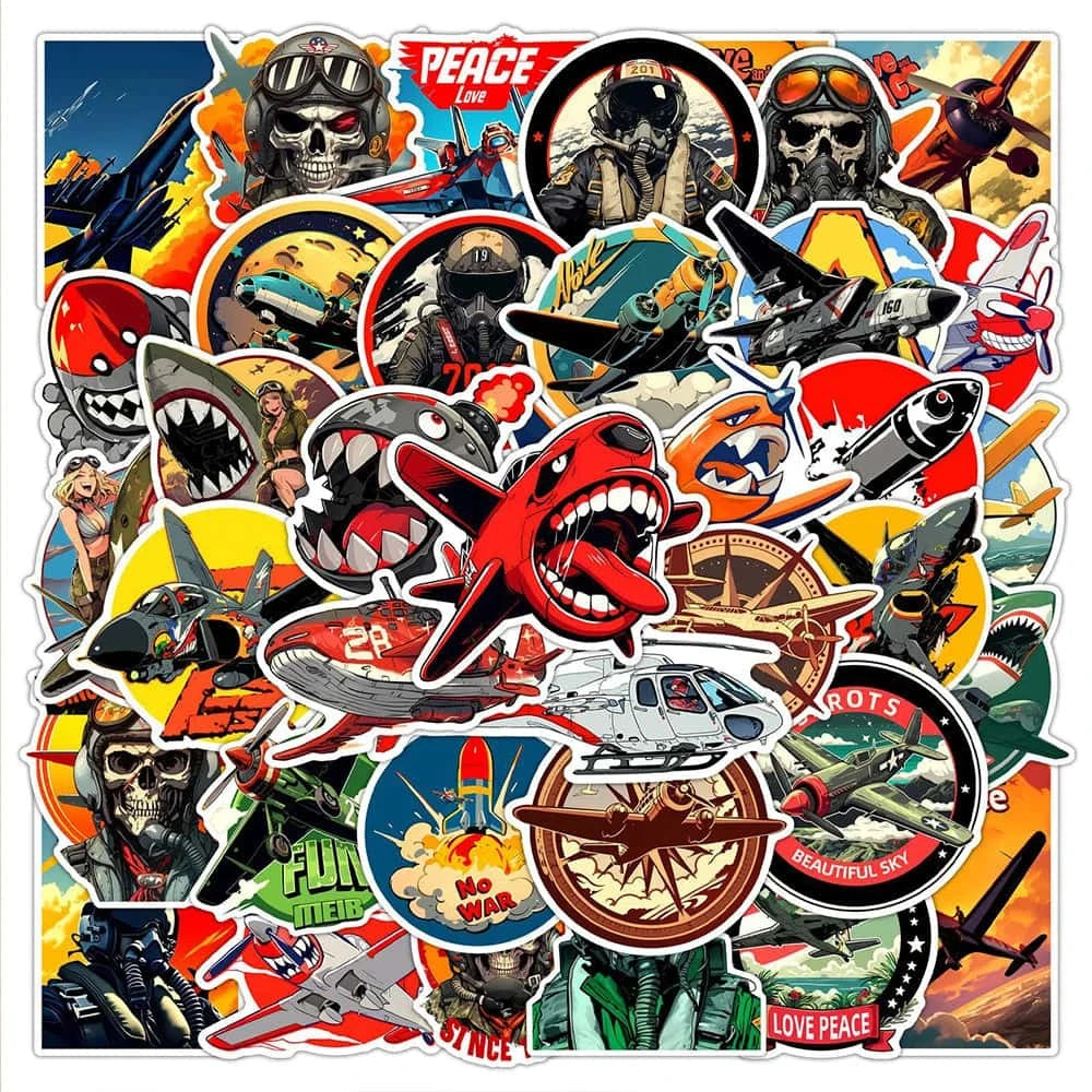 AIRCRAFT PACK | 50 STICKERS - StickerWorld