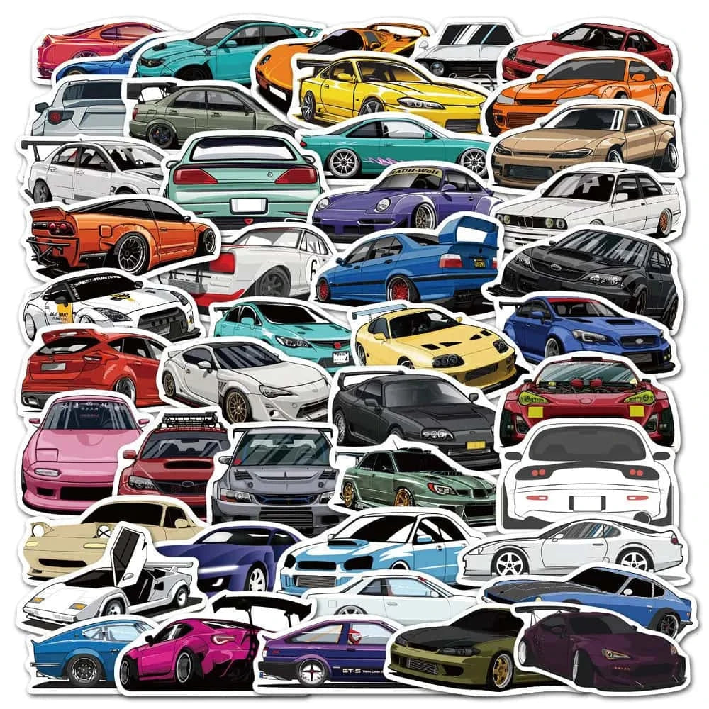 CAR PACK | 50/100 STICKERS - StickerWorld