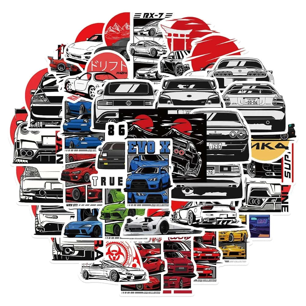 JAPAN RETRODRIFT PACK | 50 STICKERS - StickerWorld