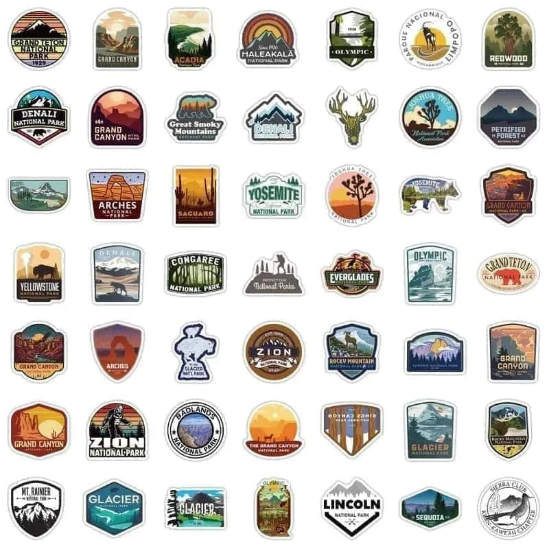 NATIONAL US PARK PACK | 50/100 STICKERS - StickerWorld
