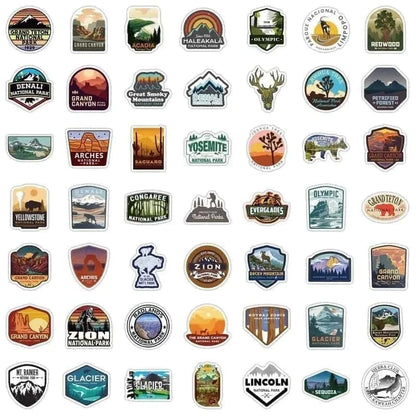NATIONAL US PARK PACK | 50/100 STICKERS - StickerWorld