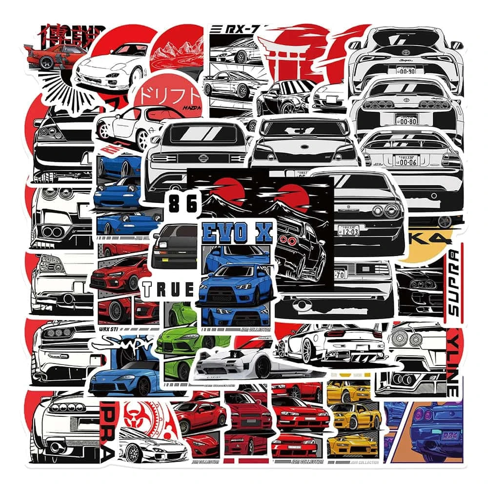 JAPAN RETRODRIFT PACK | 50 STICKERS - StickerWorld