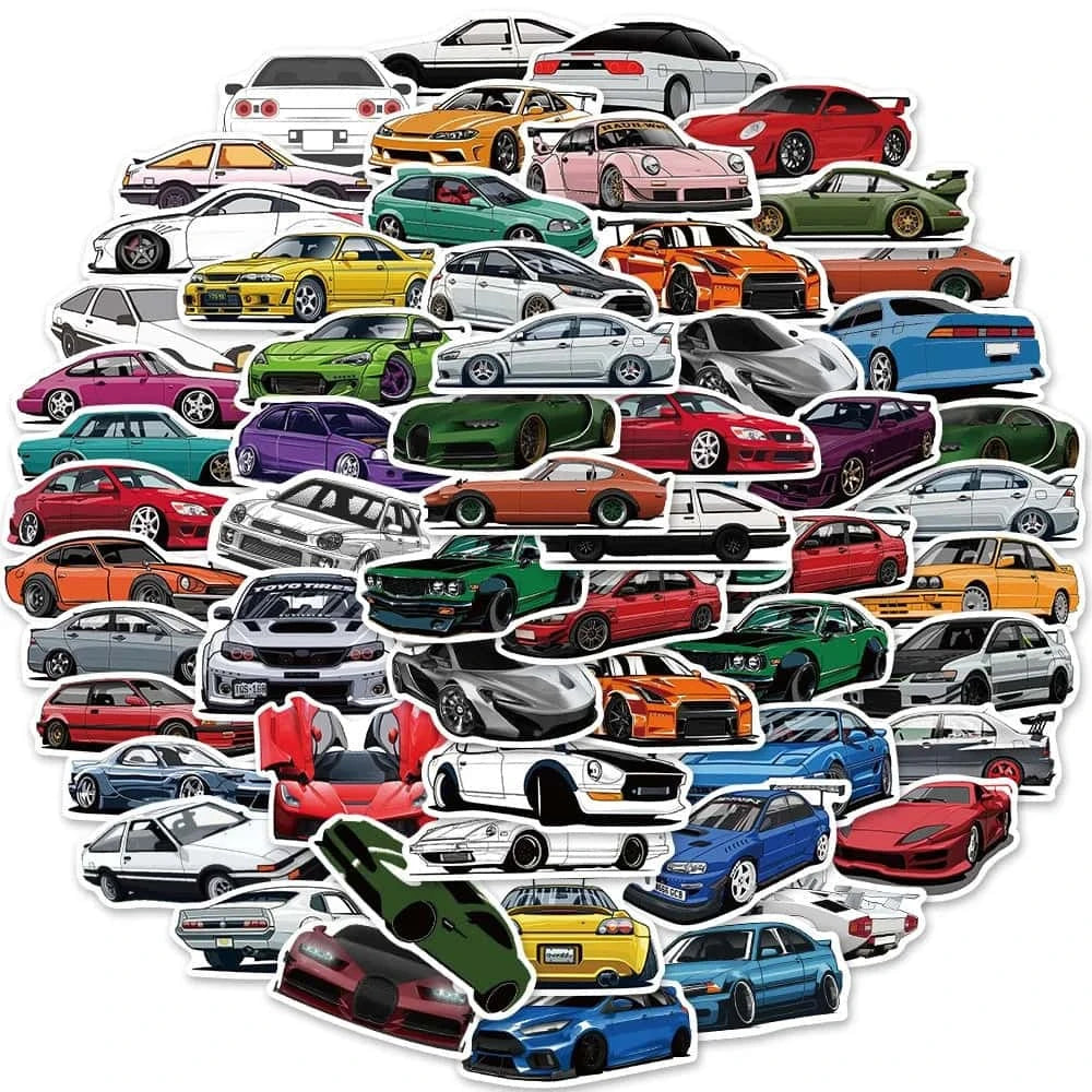 CAR PACK | 50/100 STICKERS - StickerWorld