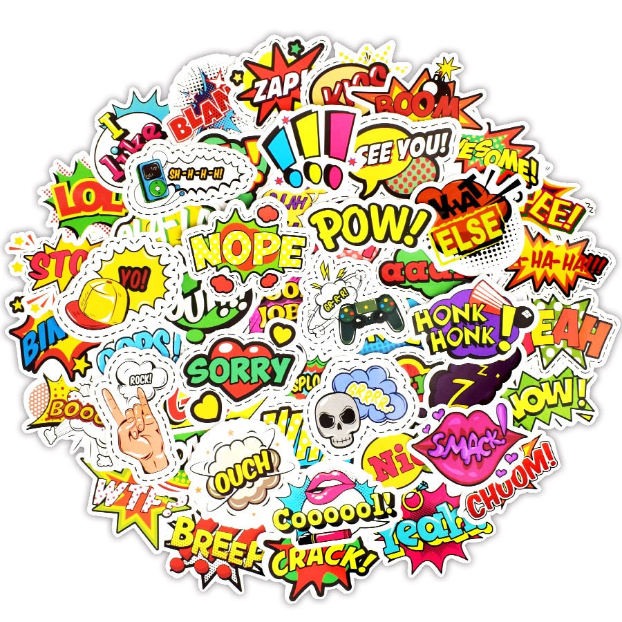 Stickers Autocollant POP BULLE PACK | 50 STICKERS | Stickerworld