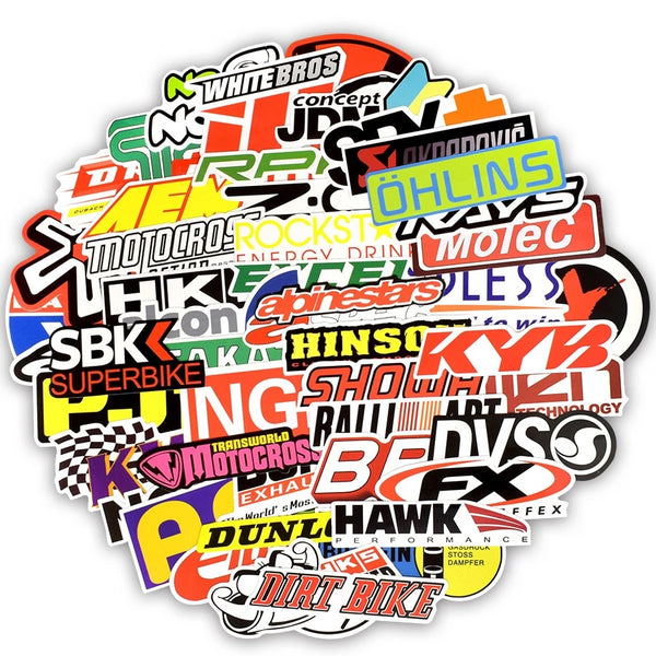 Stickers Autocollant RACING CAR PACK | 100 STICKERS | Stickerworld