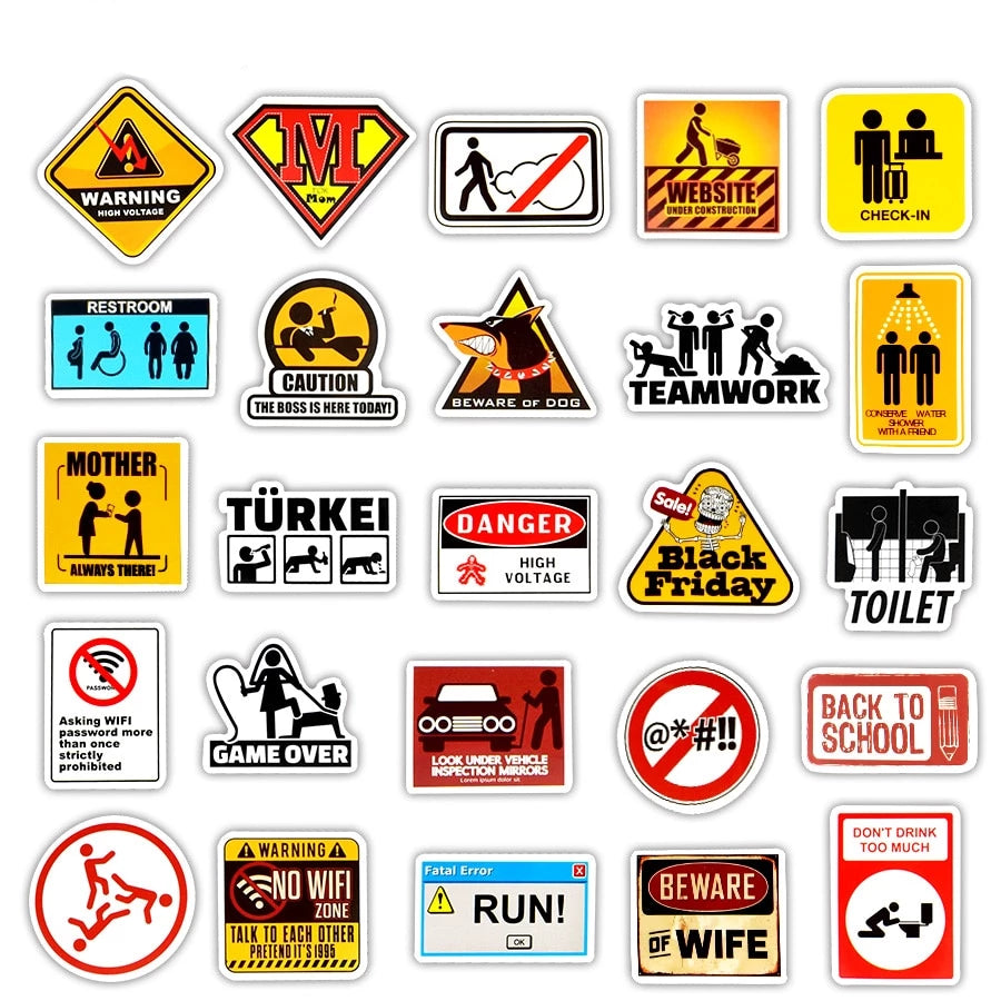 Stickers Autocollant PANNEAU PACK | 50 STICKERS | Stickerworld